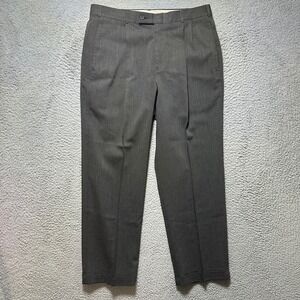 Slates by Dockers Classic Fit Mens Gray Wool Blend Pleated Dress Pants W34 L30